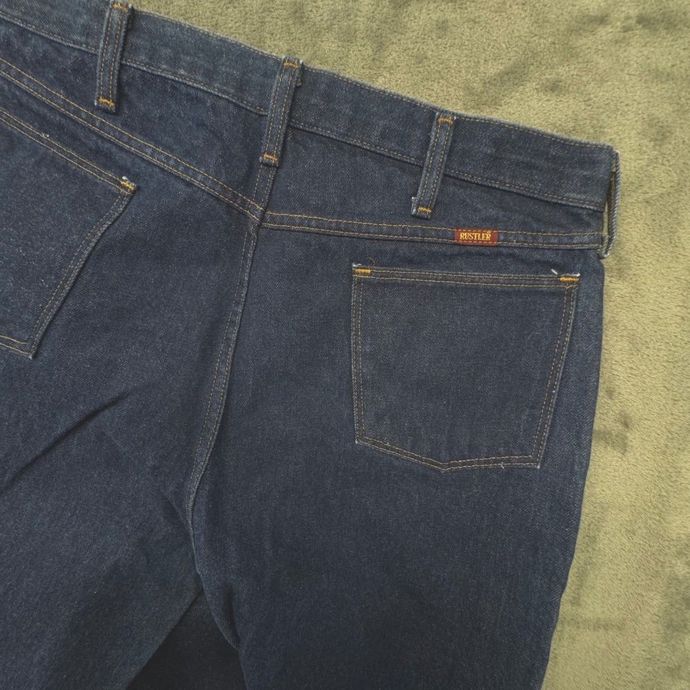 Vintage Rustler‎ Jeans Relaxed Fit Straight Leg Dark Wash Denim Pants Mens 36x32